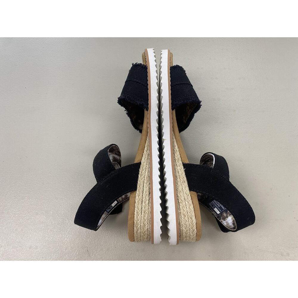 Skechers BOBS Espadrille Sandals Womens 9 Black Wedge Desert Kiss Adobe Princess - Picture 6 of 11